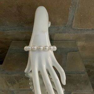 Faux Pearl CZ Bead Bracelet